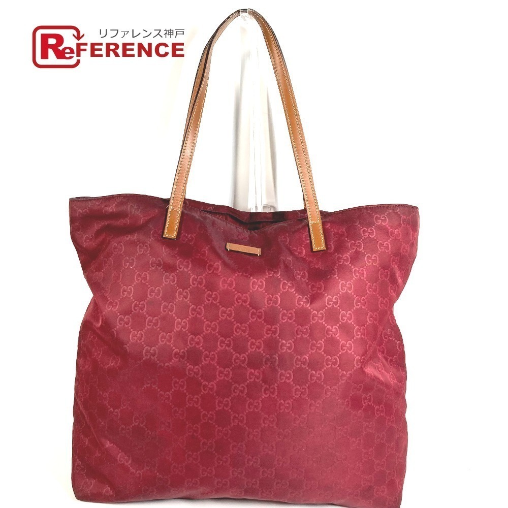 GUCCI GG Bag Tote Shoulder Vertical Wine Red